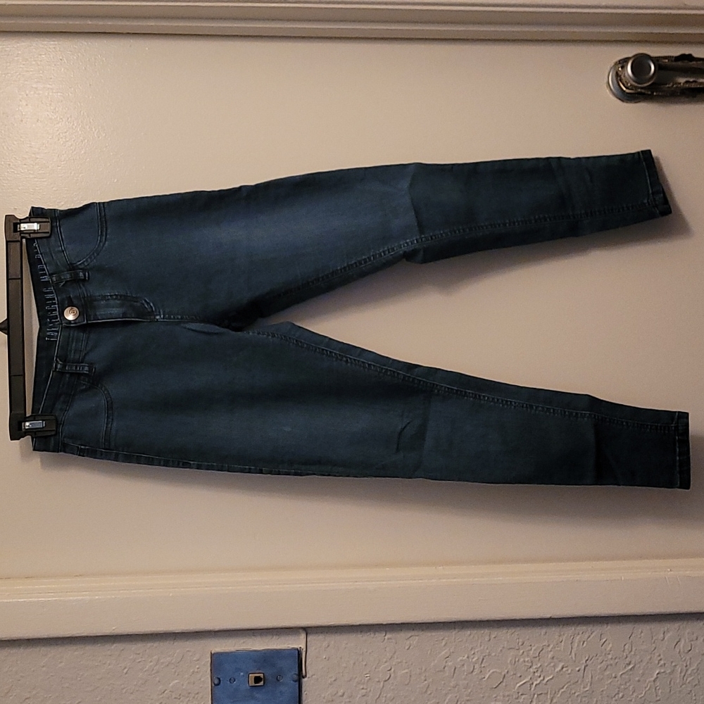 High-rise blue denim